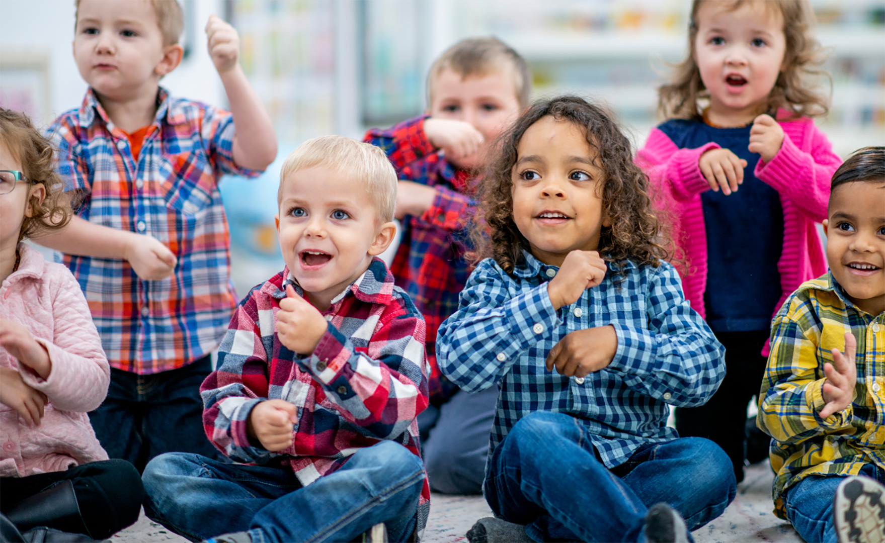 Kids Making Hand Motions To Song